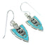 Turquoise Silver Bear Arrowhead Hook Dangle Earrings YX78848